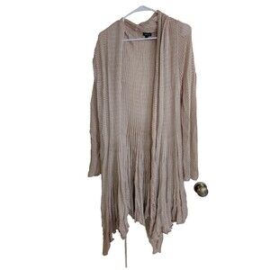 Torrid Open Knit Duster Cardigan Size 1 Plus Black Boho Long